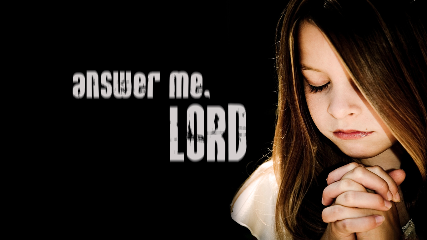 answer me Lord girl praying christian wallpaper hd_1366x768