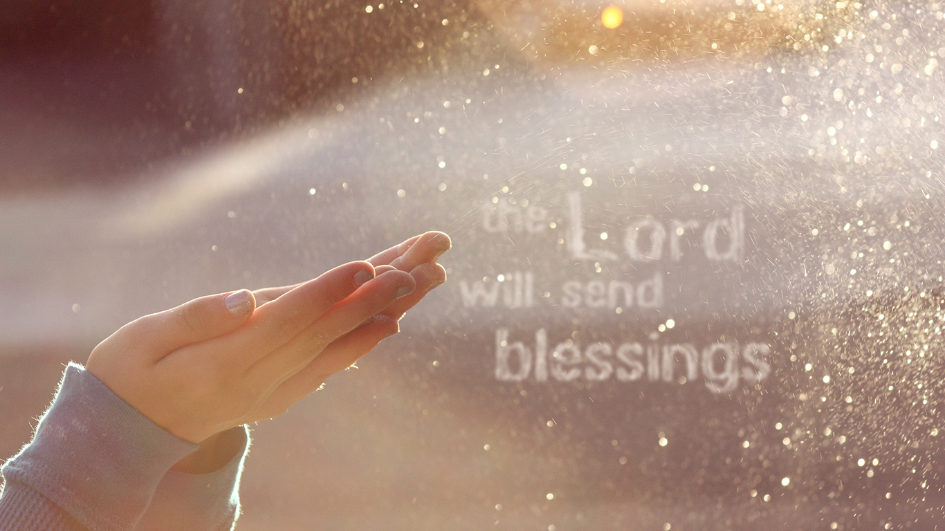 the Lord will send blessings hands christian wallpaper hd_1366x768