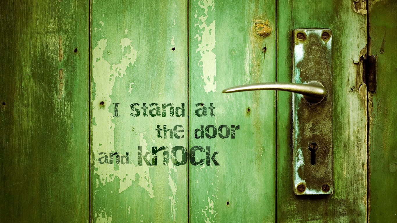 I stand at the door and knock christian wallpaper hd_1366x768