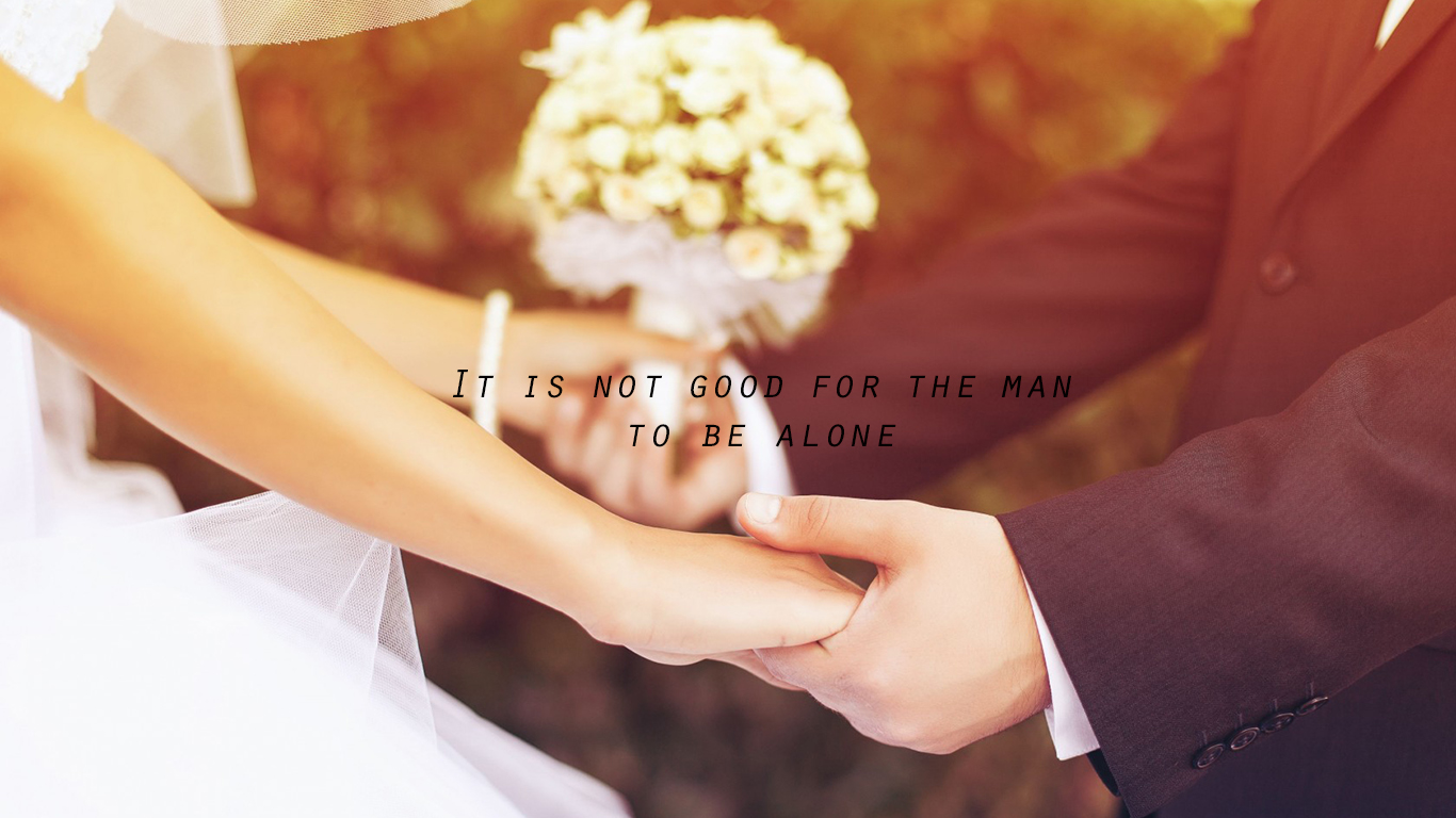 It is not good for the man to be alone couple christian wallpaper hd_1366x768