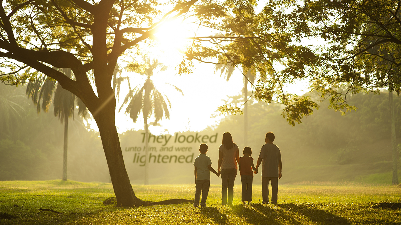 They looked unto him were lightened christian wallpaper hd_1366x768