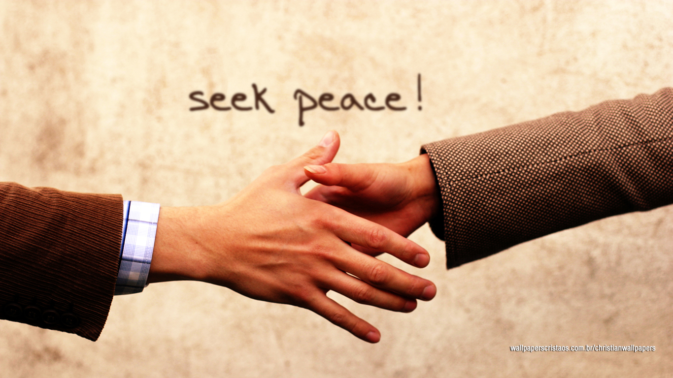 seek peace handshake christian wallpaper hd_1366x768